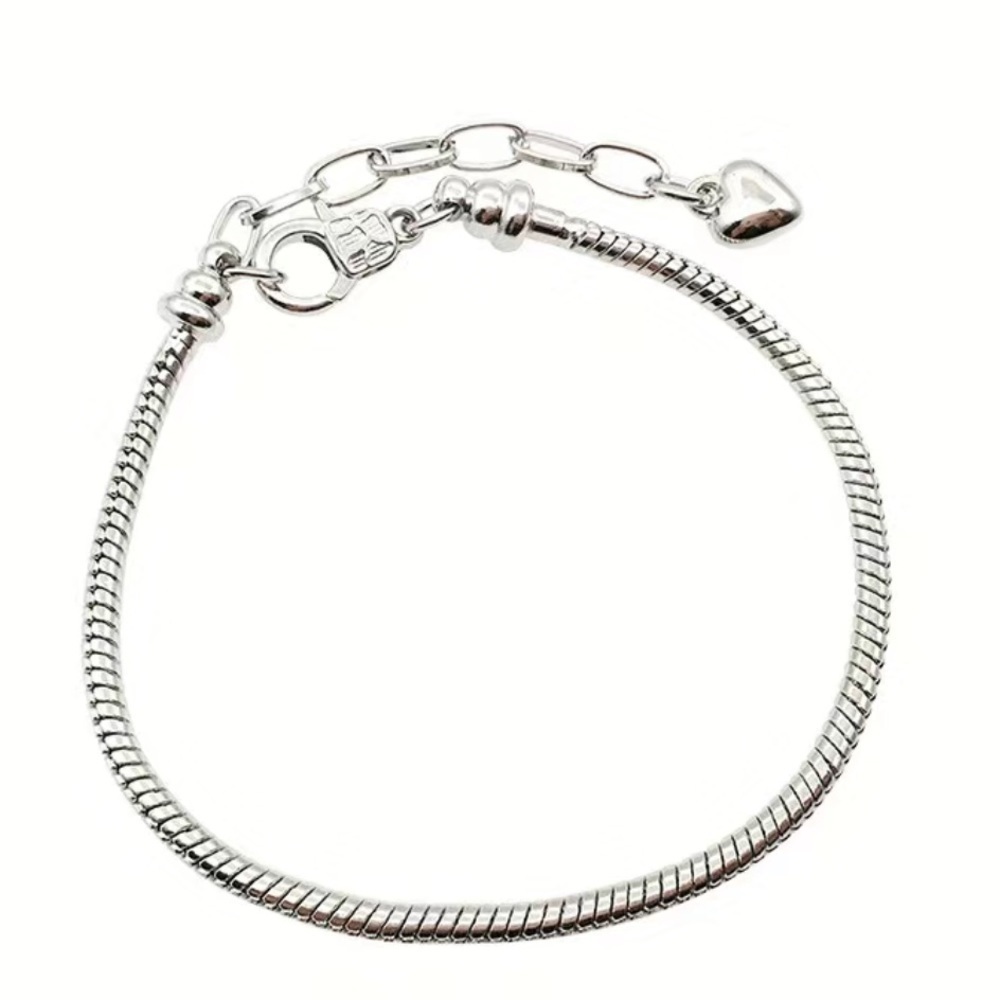 3/$25 Stainless Steel Snake Chain Charm Bracelet Silver Tone